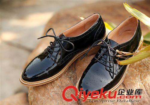 單鞋 2014{zx1}款英倫風(fēng)時(shí)尚真皮平底女單鞋舒適氣質(zhì)平跟女鞋一件代發(fā)原始圖片2