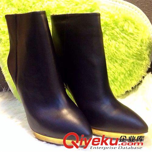 女鞋 歐洲站女鞋一件代發 秋季zp高跟鞋 牛皮靴子尖頭水臺中筒批發原始圖片2