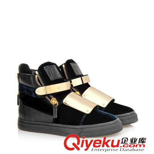 歐美dp男鞋 2014歐洲站新品漆皮拼接天鵝絨平底圓頭亮片情侶靴子GZ高幫鞋單鞋