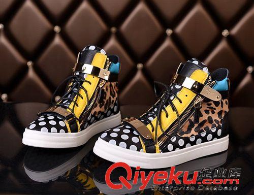 歐美dp男鞋 Giuseppe zanotti 2014歐美男鞋豹紋休閑鞋波點(diǎn)運(yùn)動(dòng)休閑GZ高幫鞋