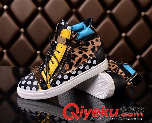 歐美dp男鞋 Giuseppe zanotti 2014歐美男鞋豹紋休閑鞋波點(diǎn)運(yùn)動(dòng)休閑GZ高幫鞋