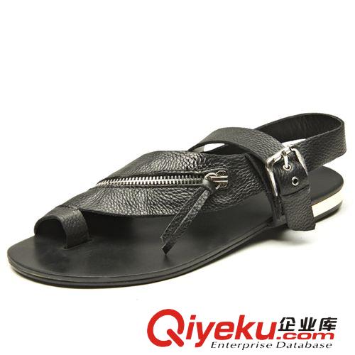 涼鞋 維戈2014歐美款潮流男士zp羅馬涼鞋時(shí)休閑 夾套趾沙灘男式?jīng)鲂紙D片2
