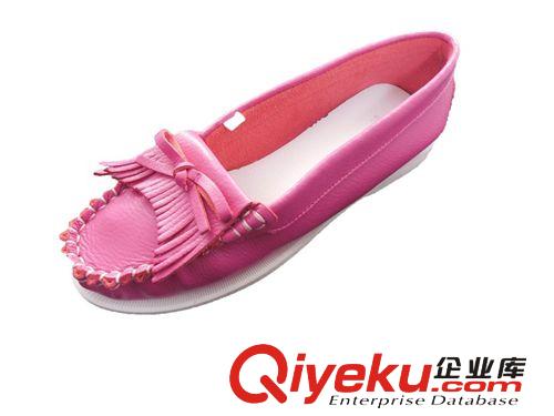 女鞋 廣東女鞋批發 正品專柜高品質沃能真皮單鞋 淺口一腳蹬縫線女鞋原始圖片2
