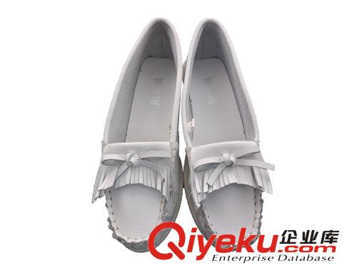 女鞋 廣東女鞋批發 正品專柜高品質沃能真皮單鞋 淺口一腳蹬縫線女鞋原始圖片3