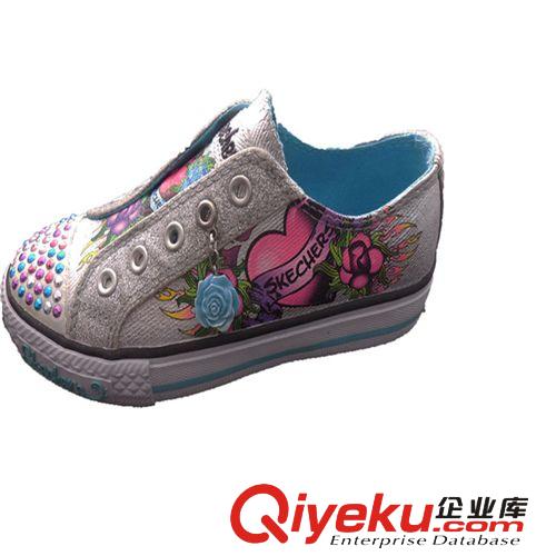 童鞋 新款 原單 斯凱奇女童外貿(mào)鞋系帶套腳韓版帆布透氣童鞋