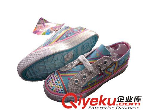 童鞋 新款 原單 斯凱奇女童外貿鞋系帶套腳韓版帆布透氣童鞋原始圖片2