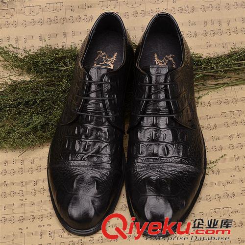 正裝皮鞋 廣東鶴山鞋廠直供 鱷魚紋皮鞋 正裝皮鞋 英倫高檔男士商務皮鞋原始圖片2