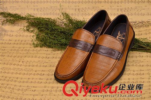 套腳款 廣東鶴山鞋廠直供 gd商務(wù)皮鞋 魚(yú)鱗紋正裝皮鞋 舒適軟底原始圖片2
