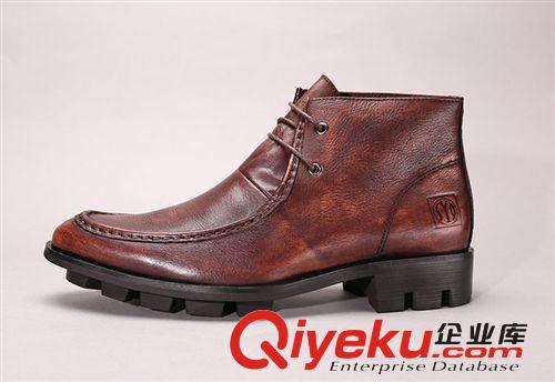 單靴 包郵新款羅馬休閑zp男鞋高幫鞋皮靴子高幫男鞋頭層牛皮男鞋子原始圖片3