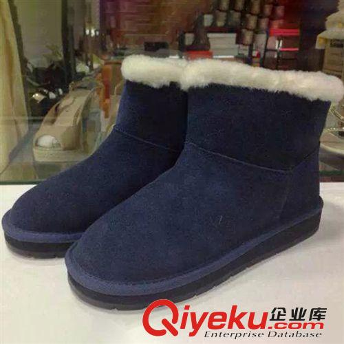 雪地靴 廠家批發 2014新款冬季保暖羊毛圓頭舒適中筒靴邊加毛絨雪地靴