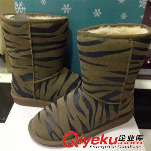 雪地靴 廠家熱銷 新款冬季保暖經(jīng)典圓頭羊毛豹紋雪地靴 時(shí)尚中筒雪地靴原始圖片2