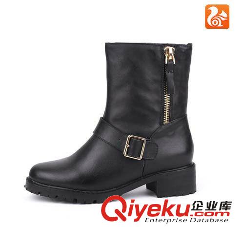 馬靴  廠家直銷歐美街拍DKzp休閑女鞋牛皮系帶內增高坡跟單鞋四季踝靴