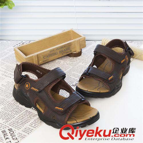 涼鞋 廠家直批夏季男式?jīng)鲂^層皮男士涼鞋戶外沙灘涼鞋新款男皮涼鞋原始圖片2