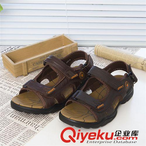涼鞋 廠家直批夏季男式?jīng)鲂^層皮男士涼鞋戶外沙灘涼鞋新款男皮涼鞋原始圖片3