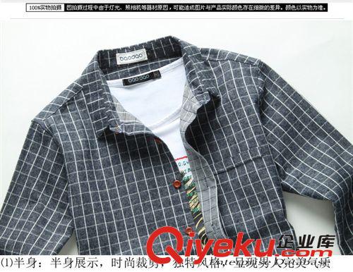 大碼男裝 批發(fā)免費加盟 秋裝休閑格子襯衫男長袖磨毛襯衣 有加肥加大碼原始圖片3