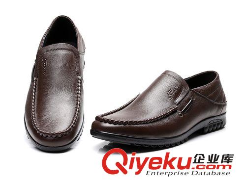 2014皮爾卡丹男鞋 2014新款男單鞋 頭層牛皮軟底豆豆鞋 商務休閑英倫潮流zp男鞋原始圖片2