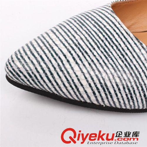 6.1~6.30上架 新款批發外貿女鞋 時尚尖頭淺口蛇紋單鞋 條紋平底牛皮休閑女鞋子原始圖片2