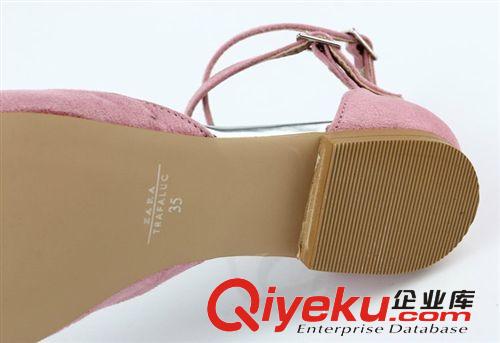 5.1~5.31上架 2014新款尖頭單鞋批發 包頭糖果色拼接平底平跟女涼鞋 鏤空女鞋子原始圖片3