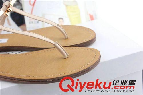 5.1~5.31上架 外貿(mào)zp平底女涼鞋蝴蝶結(jié)夾腳涼鞋 羊皮簡(jiǎn)約平跟女鞋一件代發(fā)原始圖片2