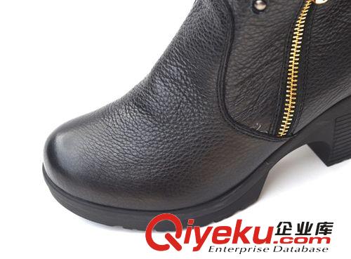 11.1~11.30上架 秋冬新款外貿(mào)女靴 zp側(cè)拉鏈皮帶扣粗跟高跟短靴 OL保暖馬丁靴