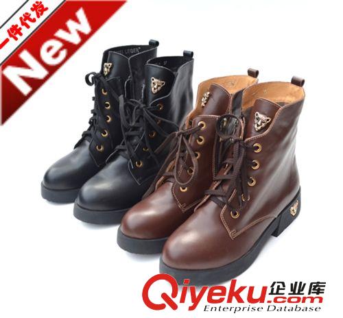 11.1~11.30上架 新款zp短靴中跟后拉鏈亮片拼接馬丁靴圓頭舒適休閑靴一件代發(fā)