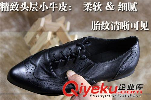 10.1~10.31上架 2014新款復(fù)古zp系帶平底鞋 休閑尖頭女鞋 黑色低幫單鞋批發(fā)