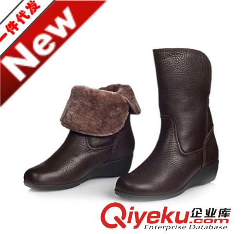 10.1~10.31上架 冬季新款外貿(mào)女靴批發(fā) zp媽媽鞋坡跟中筒中老年人保暖棉靴兩穿