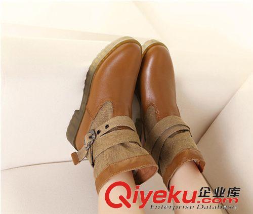 10.1~10.31上架 歐美zp短靴 牛筋底厚底粗跟牛皮女靴子馬丁靴 保暖機車靴棉鞋