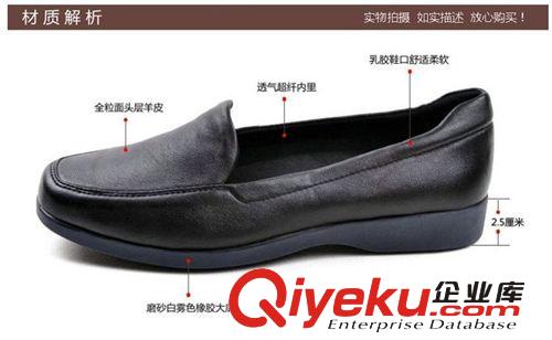 9.1~9.30上架 批發外貿大碼媽媽鞋 羊皮舒適柔軟單鞋 方頭黑色女鞋一件代發原始圖片3