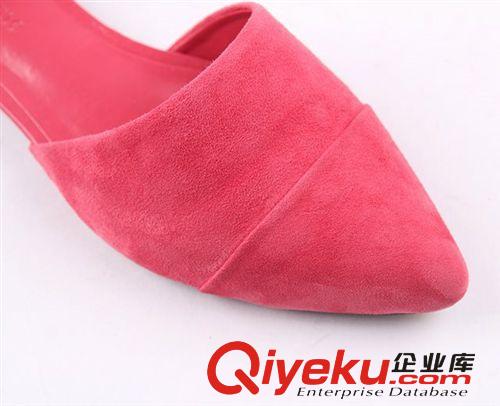 》女鞋《 歐美新款女鞋批發(fā) 時尚尖頭套腳羊反絨糖果色平底單鞋 簡約舒適鞋原始圖片2