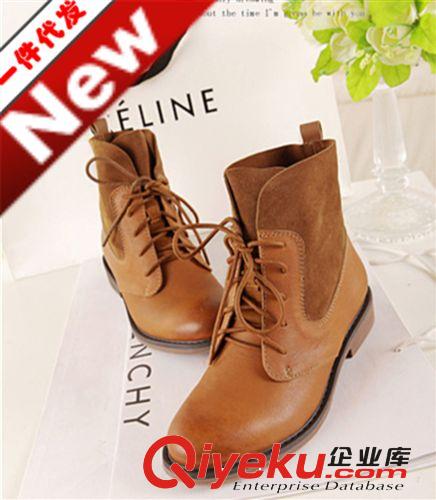 》女鞋《 歐洲站T臺走秀款秋冬真皮防水臺厚底女靴 粗跟高跟短靴馬丁靴