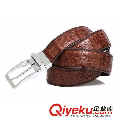 鱷魚皮具 zp特賣！泰國 鱷魚皮皮帶男士 鱷魚皮男士腰帶 zp皮帶 可針扣原始圖片2