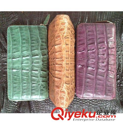 鱷魚皮具 清倉tj！尼羅鱷無拼接鱷魚皮背部錢包男士女士通用長款拉鏈手包