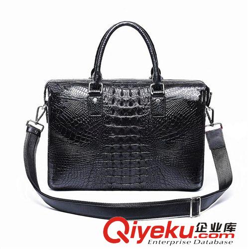 鱷魚皮具 {dj0}尼羅河鱷魚皮包男士款奢華手提包商務(wù)公文包手提筆記本電腦包原始圖片2
