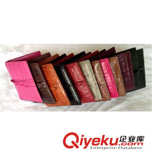 鱷魚皮具 泰國鱷魚皮尾部時尚男女士錢夾多卡位短夾zp兩折短款錢包正