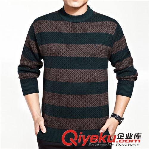 鄂爾多斯專柜 2014冬季新款鄂爾多斯男士羊絨衫中老年圓領純羊絨加厚套頭毛衣