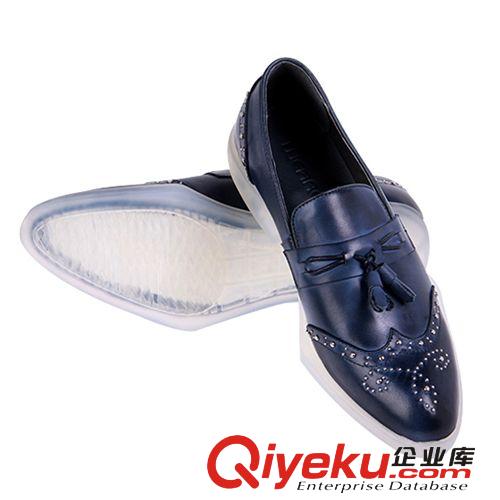 2014年-7月上新 2014夏季新款男士商務(wù)休閑鞋 尖頭金屬水晶底淺口男士鞋原始圖片2