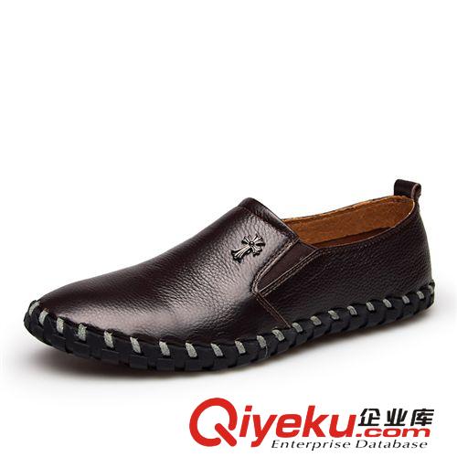 休閑皮鞋 2014新款休閑鞋手工zp男鞋 時尚駕車單鞋男 潮流男皮鞋代發