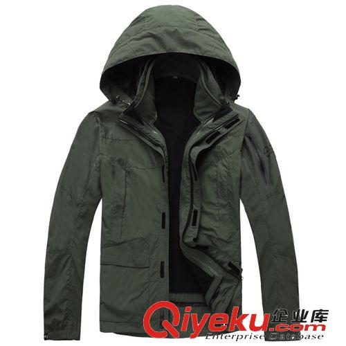 沖鋒衣褲 廠家批發(fā)戶外沖鋒衣男 男軟殼內丹兩件套三合一登山服 外套男代發(fā)原始圖片2