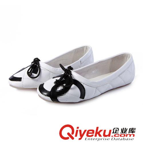 季節(jié) 一件代發(fā)歐洲站真皮蝴蝶結(jié)平底舒適歐美大碼外貿(mào)鞋船鞋跳舞鞋42碼原始圖片3