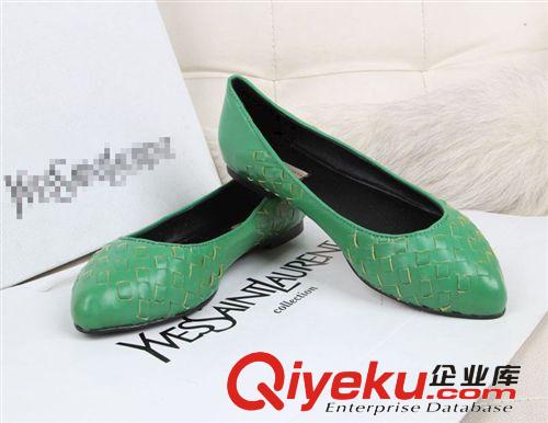 清貨商品 歐洲站新款外貿(mào)鞋編織真皮尖頭平底舒適女單鞋歐美女鞋 斷碼清貨原始圖片2