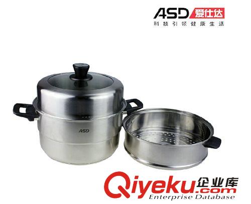 不銹鋼鍋具 愛仕達不銹鋼蒸鍋三層復底蒸鍋28CM電磁爐通用蒸籠QN1528zp原始圖片3