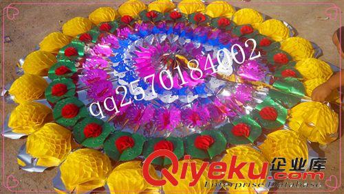 亮紙花圈 新款2米亮花圈雙球手提袋帶架子gd花圈河北紙活廠家批發