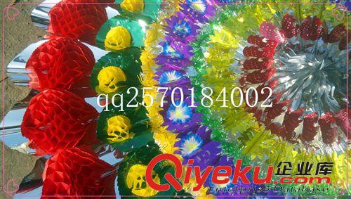 亮紙花圈 殯葬用品gd2.2米亮花圈雙層紙球彩條花圈河北紙活廠家批發原始圖片3