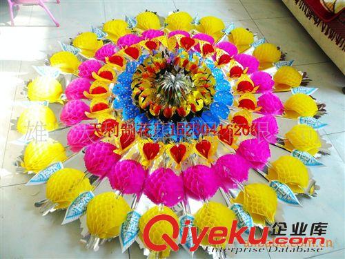 ***亮紙花圈*** 欣花2米三球亮紙花圈【殯葬用品花圈紙花批發(fā)】