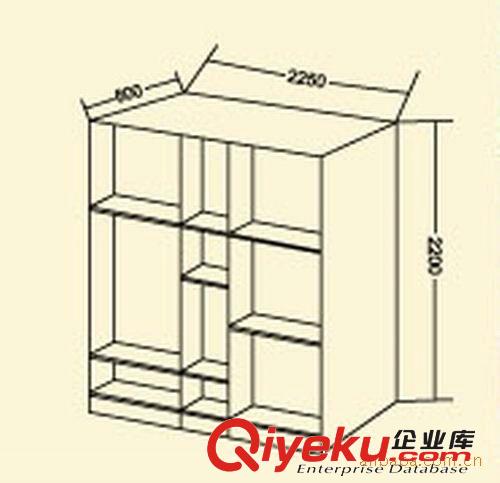 衣柜 現(xiàn)代時(shí)尚簡(jiǎn)約臥室板式家具金絲柚木系列五門衣柜821