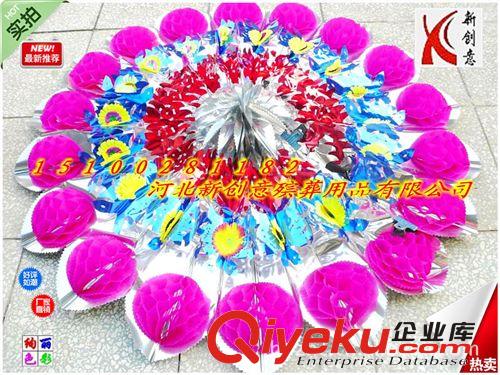 華貴精品亮花圈 gd花圈 1.3米好料加球亮紙花圈 新創意殯葬花圈用品廠家批發原始圖片3
