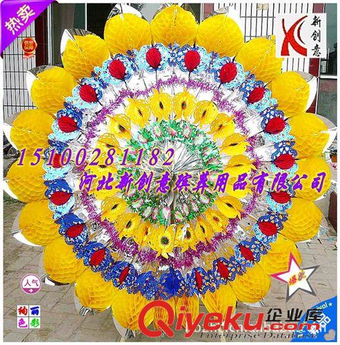 華貴精品亮花圈 gd花圈 1.8米炫彩亮球雙球亮紙花圈 新創意殯葬花圈用品批發