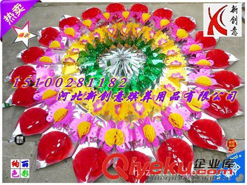 華美熱銷亮花圈 低價花圈批發 1.8米雙球布花亮花圈 新創意亮紙花圈廠家制作批發原始圖片3