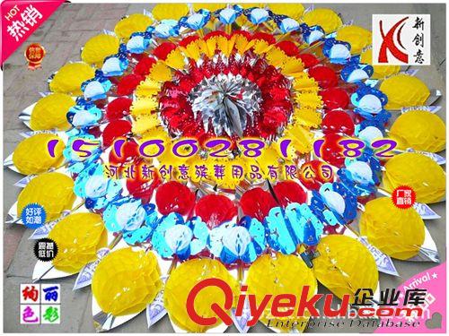 華美熱銷亮花圈 gd花圈批發 2.2米3球大球亮紙花圈 新創意花圈廠家制作批發原始圖片2